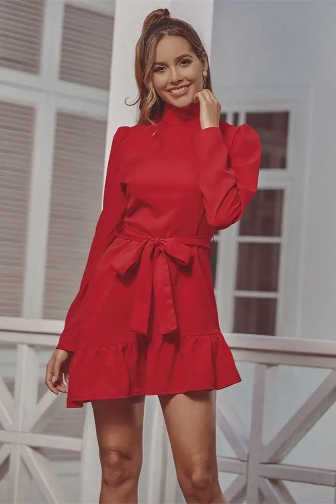red boho dress short