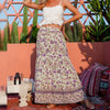 wedding guest Ethnic Purple Flower Skirt Lace