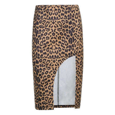wedding Leopard Skirt Slit Front sun