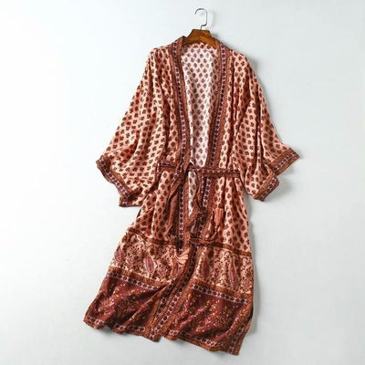 Vintage Romantic Boho Kimono Dress Gypsy