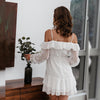 bridesmaid dresses White Ruffled Short Dress sun