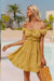 short yellow boho dress