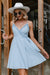 Summer V Neck Blue Mini Dress Pattern