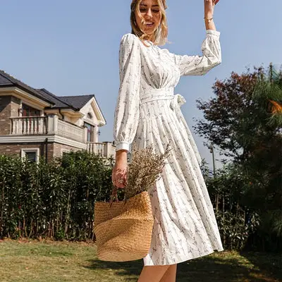 Lace Long Sleeve Country Dress Vintage