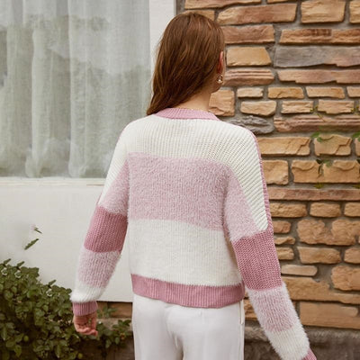 mother of the bride Pink and White Boho Sweater Lace