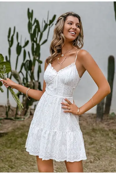 flower White Lace Dress party