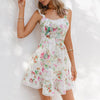 women White Romantic Flowery Dress Chic