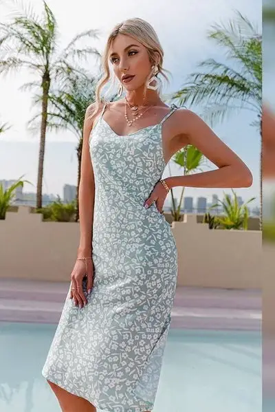 flower Boho Dress with thin straps Lace