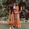 Hippie Boho Maxi Dress Yellow maternity