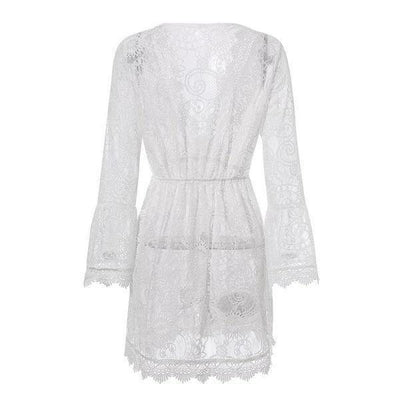 UK Boho lace chic white dress Cowgirl