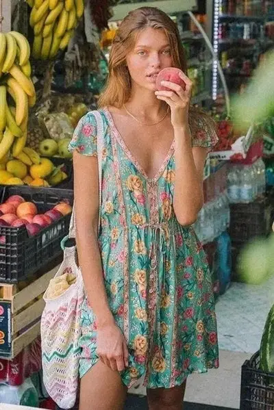 winter Hippie chic floral dress for sale