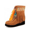 Retro Indian Boho Feather and Fringe Boots Lace