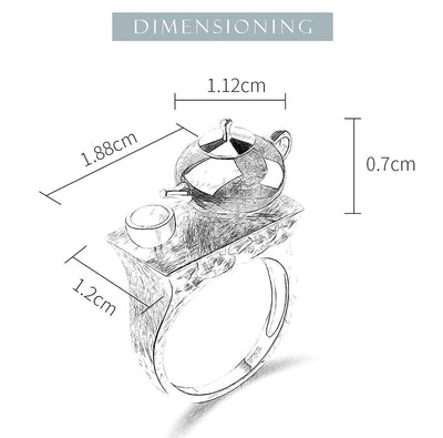 wedding Lotus Fun Real 925 Sterling Silver Natural Amber Ring Original Handmade Fine Jewelry Vintage Cute Teapot Rings for Women Jewelry Lace