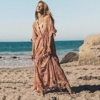 sexy Boho chic summer maxi dress mother of the bride