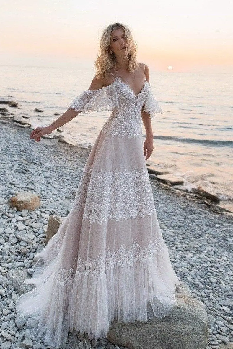 Boho hippie wedding dress