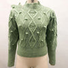 sun Boho Green Pompon Sweater USA
