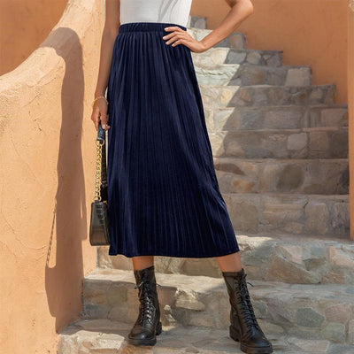 Retro Boho Maxi Pleated Skirt for sale
