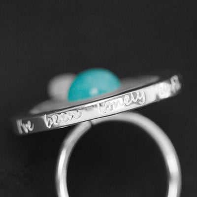 Grunge Lotus Fun Real 925 Sterling Silver Valentine's Day Gift You Are My Planet Creative Design Handmade Fine Jewelry Rotating Ring formal