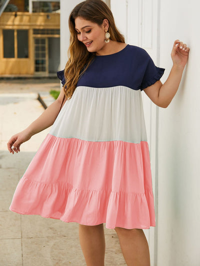 formal Three Color Pleated Dress cute