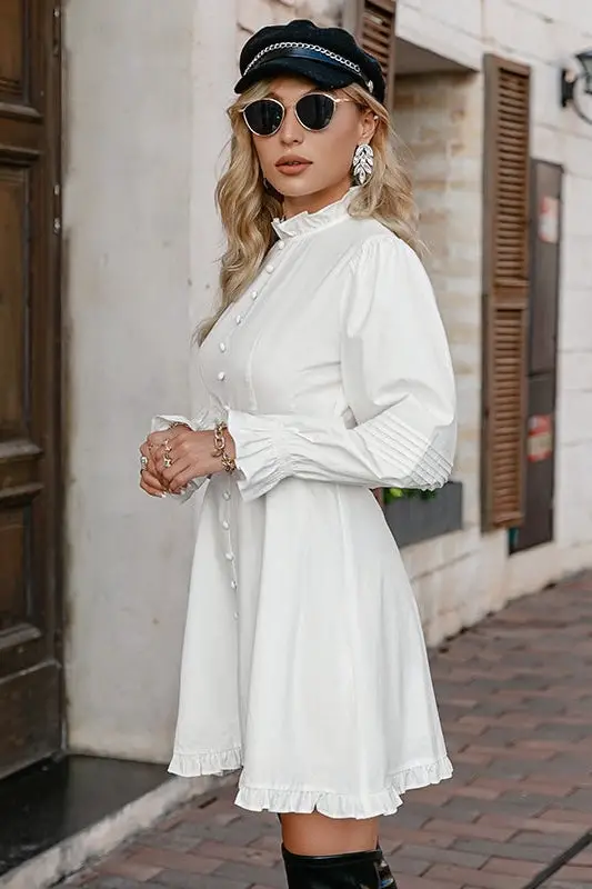 Vintage White Dress Long Sleeves 2022