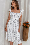 White Floral Print Dress Floral Clothes