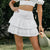 White puff boho mini skirt