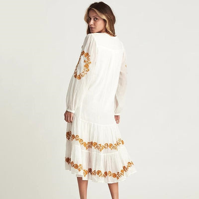 USA White Short Dress Fall Summer Gypsy