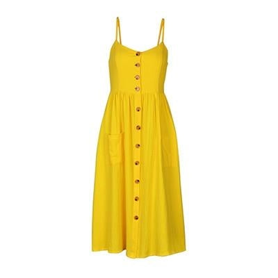 summer Gypsy Maxi Dress Yellow Retro