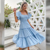 cheap Boho Pleated Dress Azurin Chic