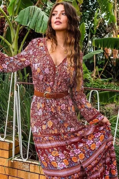 Gypsy Boho chic dress for women flower
