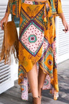 Cowgirl Long Boho Skirt Ethnic Print Hippie