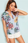 cheap Boho floral blouse USA