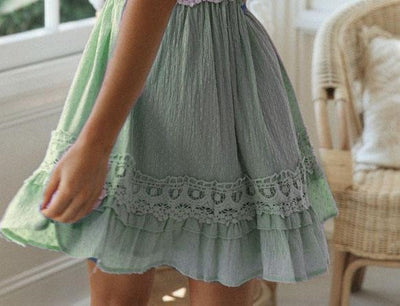 Ethnic Short Boho Skirt Green for sale