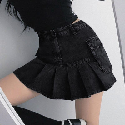 maternity Black Jean Short Skirt Cowgirl