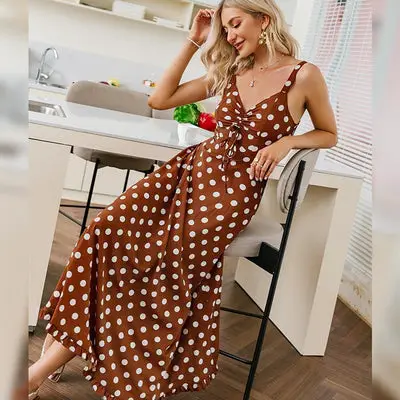 Chic Boho Long Dress with Dots Chic