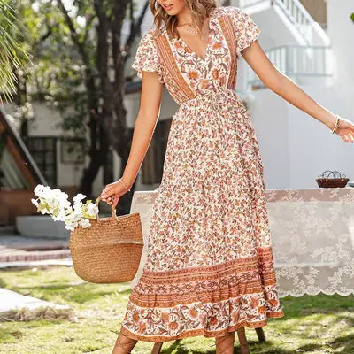 Hippie Long Country Floral Dress flower