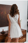 mother of the bride White Boho Lace Short Dress 2022