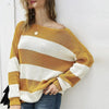 2022 Yellow and White Stripe Boho Sweater Vintage