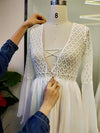 Lace Boho Long Dress White with Lace Grunge
