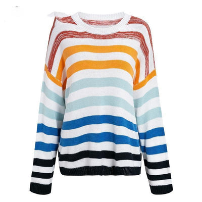 2022 Boho Rainbow Sweater Ethnic