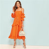 Vintage Boho Maxi Dress Orange USA