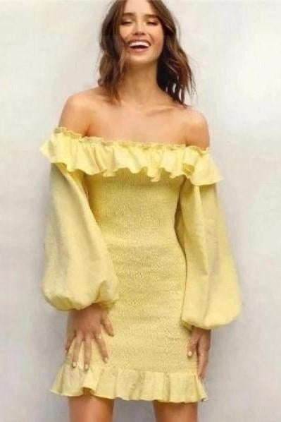 maternity Boho yellow dress Lace
