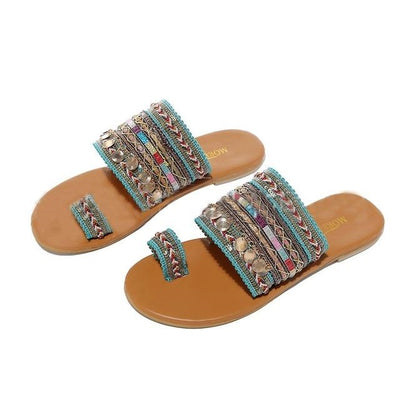 Cowgirl Boho Flat Sandals women