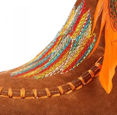 party Indian Boho Feather and Fringe Boots wedding