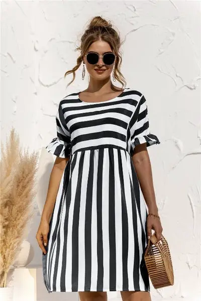 summer Boho Stripe Dress beach