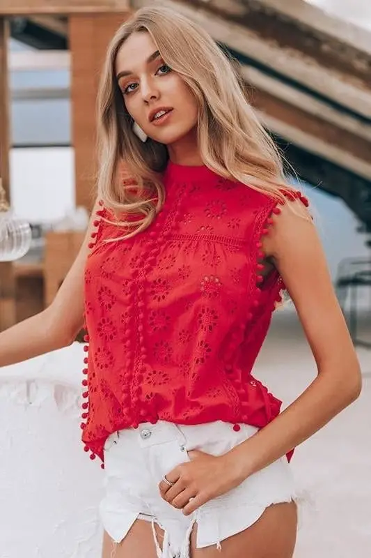 Gorgeous Bohemian Red Top - On Sale! - Straight A Style