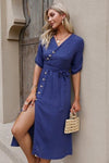 maternity Blue Cotton Maxi Dress summer