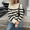 UK Boho Sweater Black and White Stripe party