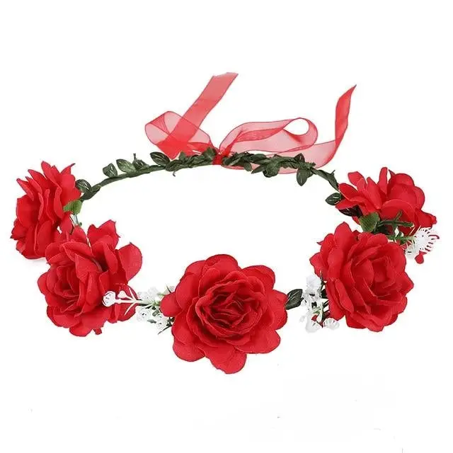 party Red Hair Wreath Retro