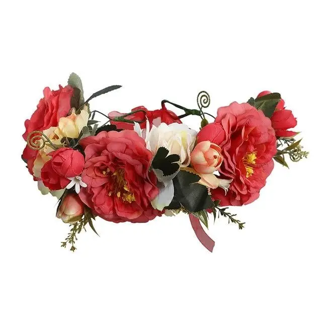 2022 Red and White Flower Wreath Retro